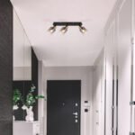 Spotlight metal negru mat, metal auriu mat, sticlă fumurie, gradient transparent, L x l x I: 400x80x182mm, fără 3x E14 40W 230V