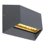 Aplica de exterior din aluminiu antracit, din plastic alb, lumină in jos, IP54, LxH: 148x100, AL: 55, incl. 1xLED 7W 230V, 3000K