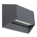 Aplica de exterior din aluminiu antracit, din plastic alb, lumină in jos, IP54, LxH: 148x100, AL: 55, incl. 1xLED 7W 230V, 3000K - imagine 3