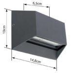 Aplica de exterior din aluminiu antracit, din plastic alb, lumină in jos, IP54, LxH: 148x100, AL: 55, incl. 1xLED 7W 230V, 3000K - imagine 6