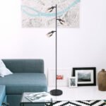 Lampă de podea metal negru mat, sticlă fumurie, gradient transparent, cablu PVC negru, întrerupător cu pedală în cablu, ø: 230mm, I: 1540mm, lungime cablu 1800mm, excl. 3x E14 40W 230V - imagine 2
