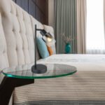 Lampă de masă metal negru mat, sticlă fumurie, gradient transparent, cablu PVC negru, întrerupător pe cablu, L x l x I: 143x120x350mm, lungime cablu 1500mm, fără 1x E14 40W 230V