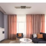 Plafoniera metal negru mat, aspect lemn MDF inchis, plastic alb, reglabil, mai multe niveluri prin comutator de perete, culorile pot fi fixate, memorie, lumina de noapte, telecomanda, 2xAAA, 1000x345x110, LED 30W 230V, 150-1800lm, CCT2700-6500K