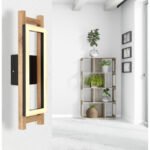 Aplică de perete metal negru mat, MDF maro închis, metal negru mat, plastic alb, LxH: 135x450mm, AL: 75mm, inclusiv LED 10W 230V, sursă 1050lm, ieșire 400lm, 3000K - imagine 2