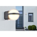 Lampă de exterior aluminiu antracit, metal antracit, plastic transparent, plastic opal, IP54, efect luminos prin intermediul a 2 lentile în 2 direcții, LxA: 105x110mm, AL: 130mm, incl. LED 12W 230V, sursă 1511lm, ieșire 1320lm, 3000K - imagine 2