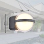 Lampă de exterior aluminiu antracit, metal antracit, plastic transparent, plastic opal, IP54, efect luminos prin intermediul a 2 lentile în 2 direcții, LxA: 105x110mm, AL: 130mm, incl. LED 12W 230V, sursă 1511lm, ieșire 1320lm, 3000K - imagine 6