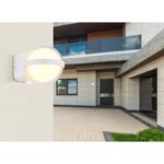 Aplica de exterior din aluminiu alb mat, metal alb mat, plastic transparent, plastic opal, IP54, efect luminos prin intermediul a 2 lentile în 2 direcții, LxA: 105x110mm, AL: 130mm, incl. LED 12W 230V, sursă 1511lm, putere 1320lm, 3000K - imagine 2