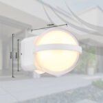 Aplica de exterior din aluminiu alb mat, metal alb mat, plastic transparent, plastic opal, IP54, efect luminos prin intermediul a 2 lentile în 2 direcții, LxA: 105x110mm, AL: 130mm, incl. LED 12W 230V, sursă 1511lm, putere 1320lm, 3000K - imagine 6