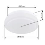 Plafonieră metal alb, plastic opal, display 16 piese, ø: 180mm, H: 65mm, incl. LED 9W 230V, sursă 960lm, ieșire 570lm, 3000K - imagine 6