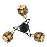 Plafoniera metal negru mat, metal auriu mat, cristale de sticla fumurie, ø: 380mm, H: 240mm,excl 3x E14 40W 230V - imagine 5