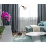 Lampă de podea metal negru mat, grilă metalică negru mat, întrerupător pe cablu, flexo, L x l x I: 370x220x1750mm, lungime cablu 1800mm, fără bec 1x E27 40W 230V - imagine 2