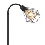 Lampă de podea metal negru mat, grilă metalică negru mat, întrerupător pe cablu, flexo, L x l x I: 370x220x1750mm, lungime cablu 1800mm, fără bec 1x E27 40W 230V - imagine 4