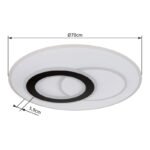 Plafonieră metal alb/negru mat, reglabil, mai multe niveluri prin intermediul întrerupătorului de perete, culori fixabile, SmartLight, memorie, lumină de noapte, telecomandă, ø: 700mm, LED 60W 230V, 1000-4100lm ieșire, CCT 2700-6500K - imagine 6