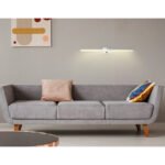 Lampă de perete din metal cromat, aluminiu cromat, plastic alb, întrerupător pe produs, l x I: 615x37mm, A: 110mm, incl. LED 12W 230V, sursă 1330lm, 780lm, 4000K - imagine 2