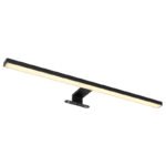 Aplică metal negru mat, aluminiu negru mat, plastic alb, IP44, l x I: 600x40mm, A: 120mm, incl. LED 12W 230V, sursă 1330lm, putere 530lm, 4000K