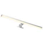 Aplica pentru  mobilier potrivit pentru baie, metal cromat, aluminiu cromat, plastic alb, IP44, l x I: 600x40mm, A: 120mm, incl. LED 12W 230V, sursă 1330lm, 580lm putere, 4000K