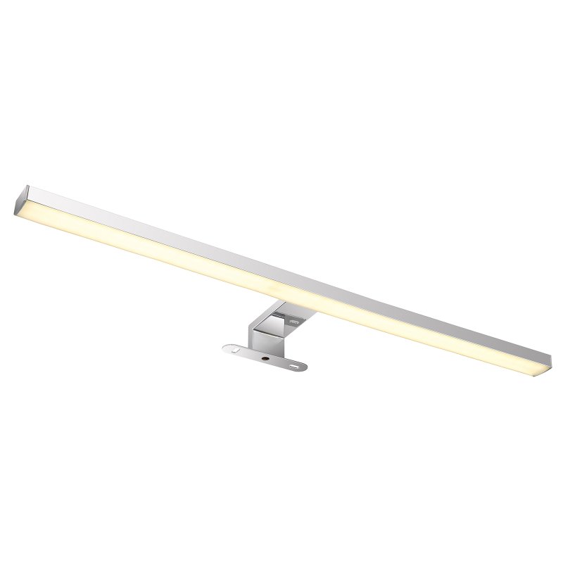 jaime-41923c-g28185 Aplica pentru mobilier potrivit pentru baie, metal cromat, aluminiu cromat, plastic alb, IP44, l x I: 600x40mm, A: 120mm, incl. LED 12W 230V, sursă 1330lm, 580lm putere, 4000K - imagine 1