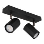 Plafoniera Spot metalic negru mat, aluminiu negru mat, LxLxA: 260x60x145mm, excl. 2x GU10 25W 230V - imagine 3