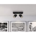 Plafoniera Spot metalic negru mat, aluminiu negru mat, LxLxA: 260x60x145mm, excl. 2x GU10 25W 230V
