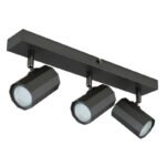 Spot gri metalic mat, gri aluminiu mat, LxLxA: 390x60x145mm, fără 3x GU10 25W 230V - imagine 3