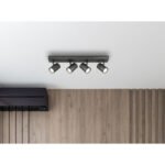 Plafoniera Spot gri metalic mat, gri aluminiu mat, LxLxA: 530x60x145mm, fără 4x GU10 25W 230V