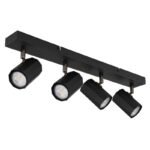 Plafoniera Spot metalic negru mat, aluminiu negru mat, LxLxA: 530x60x145mm, excl. 4x GU10 25W 230V - imagine 3
