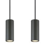 Lampă suspendată metal gri mat, aluminiu gri mat, cablu PVC negru, LxLxA: 610x60x1200mm, fără 4x GU10 25W 230V - imagine 5