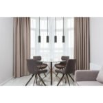 Lampă suspendată metal gri mat, aluminiu gri mat, cablu PVC negru, LxLxA: 610x60x1200mm, fără 4x GU10 25W 230V