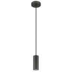 Lampă suspendată metal gri mat, aluminiu gri mat, cablu PVC negru, ø: 100mm, H: 1200mm, fără 1x GU10 25W 230V - imagine 3