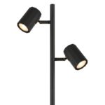 Lampă de podea metal negru mat, aluminiu negru mat, cablu PVC negru, comutator cu pedală în cablu, LxLxA: 270x220x1580mm, lungime cablu 1800mm, excl. 2x GU10 LED 5W 230V - imagine 4