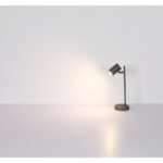 Lampă de masă metal negru mat, aluminiu negru mat, cablu PVC negru, comutator basculant pe cablu, LxLxA: 165x120x350mm, lungime cablu 1500mm, excl. 1x GU10 LED 5W 230V - imagine 5