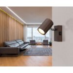Aplica Spot metalic bronz mat, aluminiu bronz mat, LxA: 70x140 mm, AL: 145 mm, fără 1x GU10 25W 230V - imagine 2