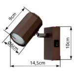 Aplica Spot metalic bronz mat, aluminiu bronz mat, LxA: 70x140 mm, AL: 145 mm, fără 1x GU10 25W 230V - imagine 5