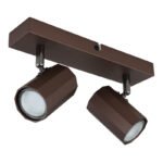 Spot metalic bronz mat, aluminiu bronz mat, LxLxA: 260x60x145mm, fără 2x GU10 25W 230V - imagine 3