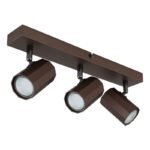 Plafoniera Spot metalic bronz mat, aluminiu bronz mat, LxLxA: 390x60x145mm, fără 3x GU10 25W 230V - imagine 3