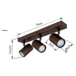 Plafoniera Spot metalic bronz mat, aluminiu bronz mat, LxLxA: 390x60x145mm, fără 3x GU10 25W 230V - imagine 6