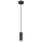 Lampă suspendată metal bronz mat, aluminiu bronz mat, cablu PVC negru, ø: 100mm, H: 1200mm, excl. 1x GU10 25W 230V