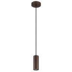 Lampă suspendată metal bronz mat, aluminiu bronz mat, cablu PVC negru, ø: 100mm, H: 1200mm, excl. 1x GU10 25W 230V - imagine 3
