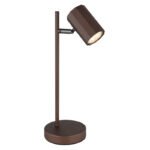 Lampă de masă din metal bronz mat, aluminiu bronz mat, cablu PVC negru, întrerupător pe cablu, LxLxA: 165x120x350 mm, lungime cablu 1500 mm, fără 1x GU10 LED 5W 230V