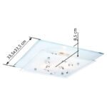 Plafoniera, crom, sticlă, cristale K5 transparente, LxWxH: 335x335x85, excl 2xE27 ILLU 40W 230V - imagine 3