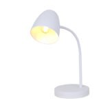 Lampă de masă metal alb, comutator basculant pe cablu, Flexo, LxA: 150x400mm, lungime cablu 1500mm, excl. 1x E14 25W 230V