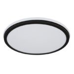 Plafonieră metal negru mat, alb, alb acrilic, reglabil, mai multe niveluri prin comutator de perete, efect curcubeu RGB, memorie, telecomandă, ø: 450mm, I: 70mm, LED 40W+RGB 5W  230V, 425-4250lm Sursă, 200-2000lm Ieșire, CCT 2700-6500K - imagine 3