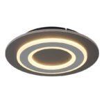 Plafoniera plastic antracit periat, metal gri periat, acrilic opal, ø: 320mm, H: 55mm, incl LED 24W 230V, sursa 2400lm, iesire 710lm, 3000K.