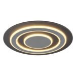 Plafonieră metal antracit periat, metal gri periat, acrilic opal, ø: 480mm, H: 52mm, incl. LED 40W 230V, sursă 3700lm, ieșire 1100lm, 3000K