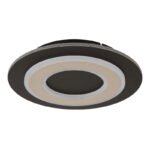Plafoniera plastic antracit periat, metal gri periat, acril opal, LxLxA: 320x320x55mm, incl LED 24W 230V, sursa 2200lm, iesire 680lm, 3000K. - imagine 3