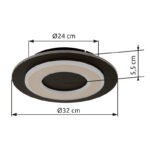 Plafoniera plastic antracit periat, metal gri periat, acril opal, LxLxA: 320x320x55mm, incl LED 24W 230V, sursa 2200lm, iesire 680lm, 3000K. - imagine 6