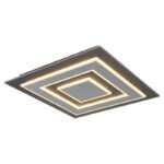Plafoniera plastic antracit periat, metal gri periat, acril opal, LxLxA: 480x480x52mm, incl. LED 40W 230V, sursa 3700lm, iesire 840lm, 3000K.
