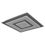 Plafoniera plastic antracit periat, metal gri periat, acril opal, LxLxA: 480x480x52mm, incl. LED 40W 230V, sursa 3700lm, iesire 840lm, 3000K. - imagine 3