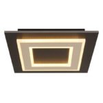 Plafonieră metal negru mat, MDF maro închis periat, metal șampanie periat, acril opal, LxLxA: 320x320x55mm, incl. LED 24W 230V, sursă 2200lm, ieșire 680lm, 3000K - imagine 4