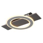Plafoniera din plastic antracit periat, metal gri periat, acril opal, LxLxA: 440x290x55mm, incl. LED 18W 230V, sursa 1740lm, iesire 1000lm, 3000K.